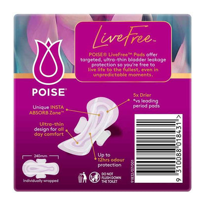 Poise Livefree Pad Regular Wing 14 Pack