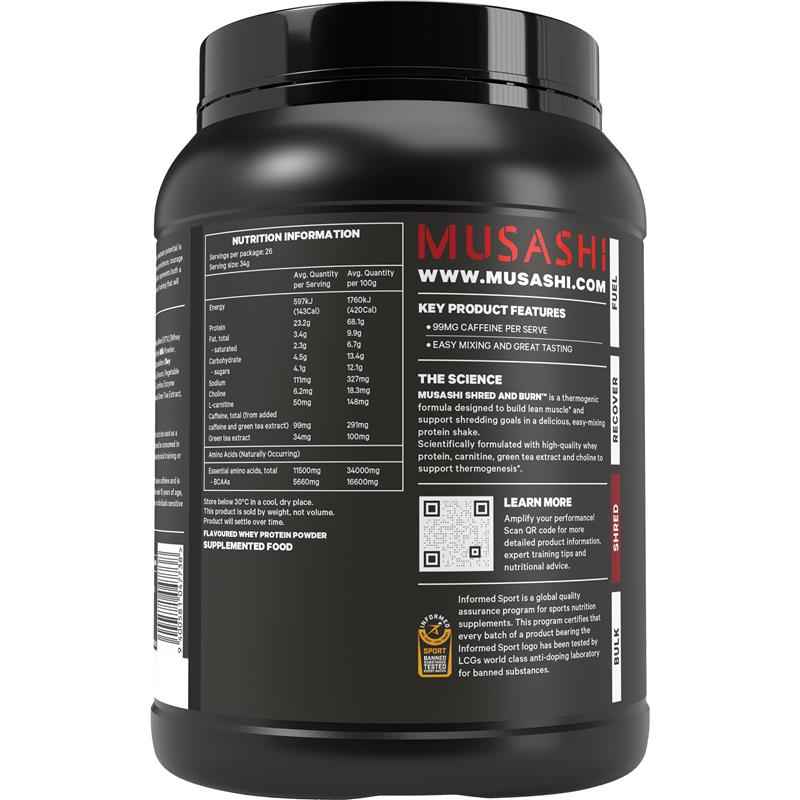 Musashi Shred And Burn Vanilla 900g