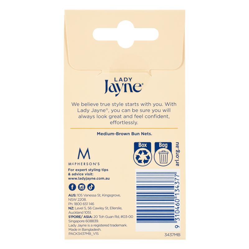 Lady Jayne Bun Nets, Mid Brown, Pk3
