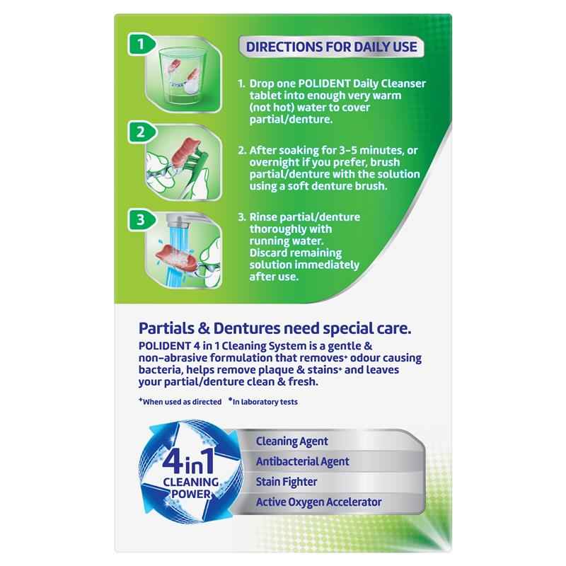 Polident Denture Cleanser Fresh Active Tablets 36