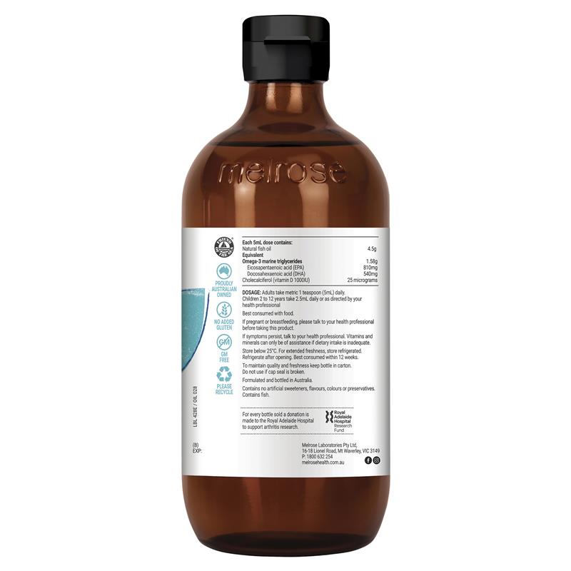 Melrose Omega Fish Oil + Vitamin D Joint & Bone 500ml - GimmeNow