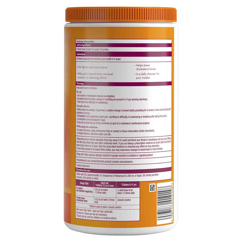 Metamucil Fibre Supplement Smooth Orange 180 Dose - GimmeNow
