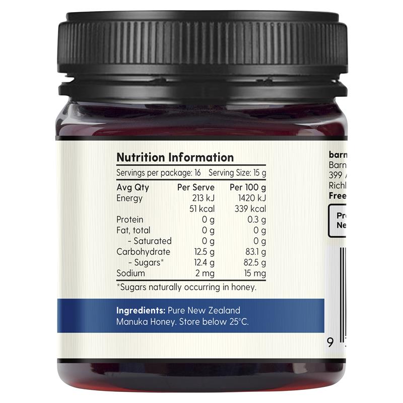 Barnes Naturals New Zealand Manuka Honey 250g MGO 550+