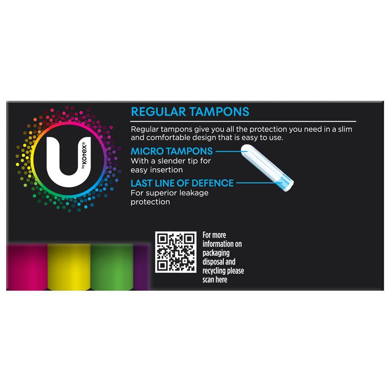 U by Kotex Slim Tampons Regular 32 Pack