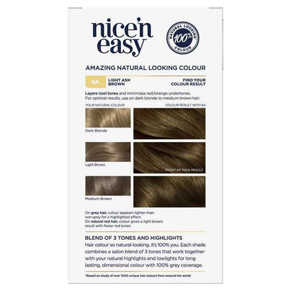 Clairol Nice N Easy 6A Natural Light Ash Brown Permanent Hair Colour