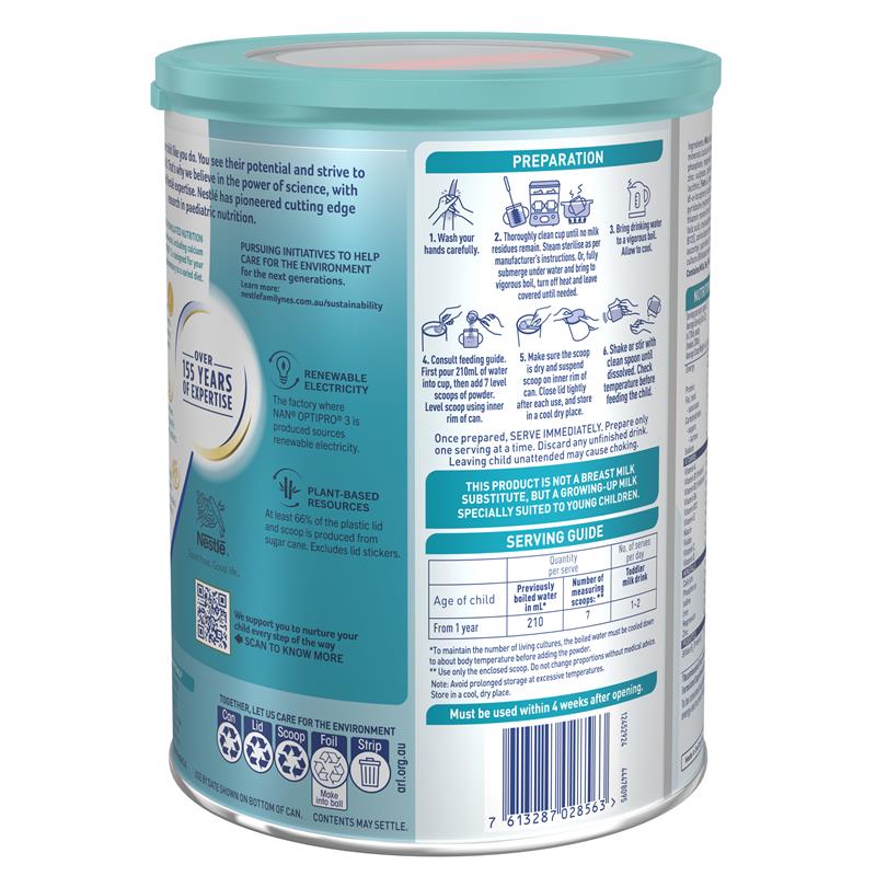 Nestle NAN OPTIPRO 3 Premium Toddler Milk Drink Powder, From 1 year – 800g