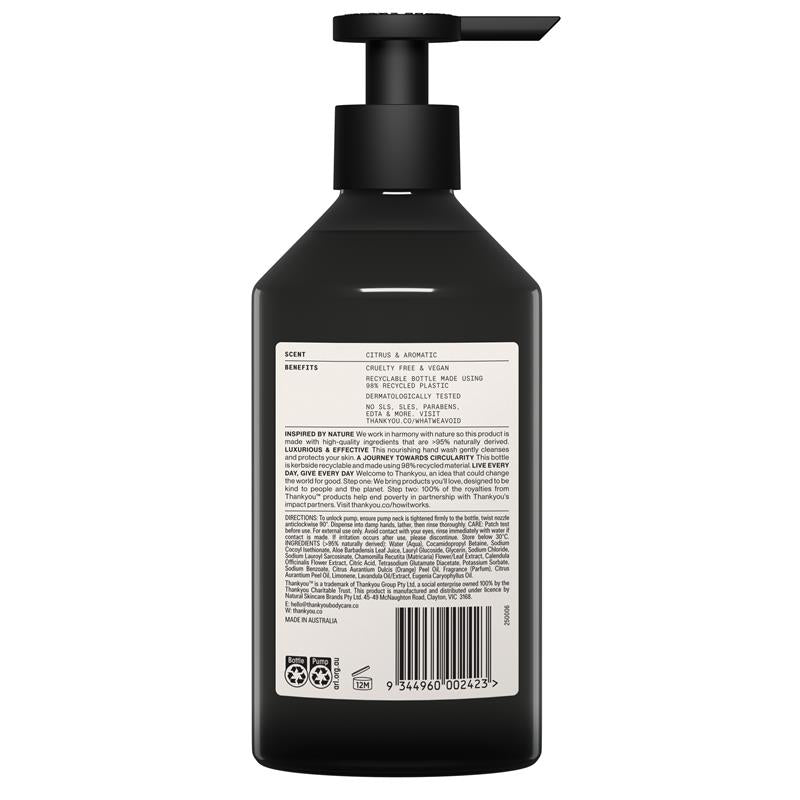 Thankyou Hand Wash Botanical Sweet Orange & Almond 500ml
