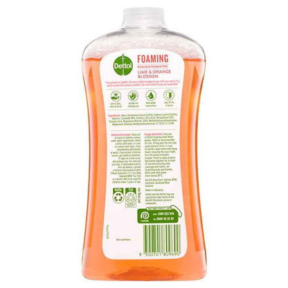 Dettol Antibacterial Foaming Hand Wash Lime & Orange Blossom Refill 900ml