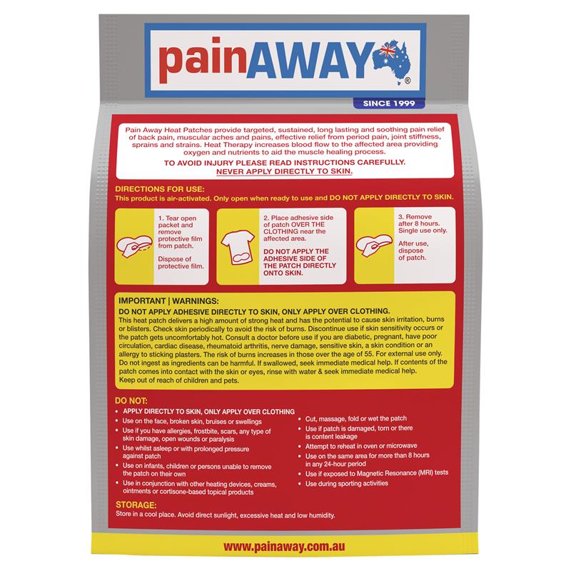 Pain Away Heat Patches XL 3 Pack