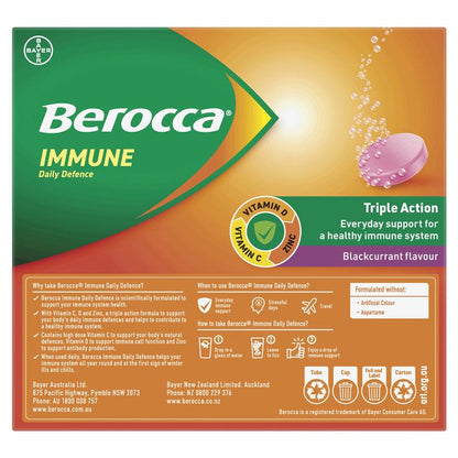 Berocca Immune Daily Defence Blackcurrant 60 Effervescent Tablets Exclusive Size
