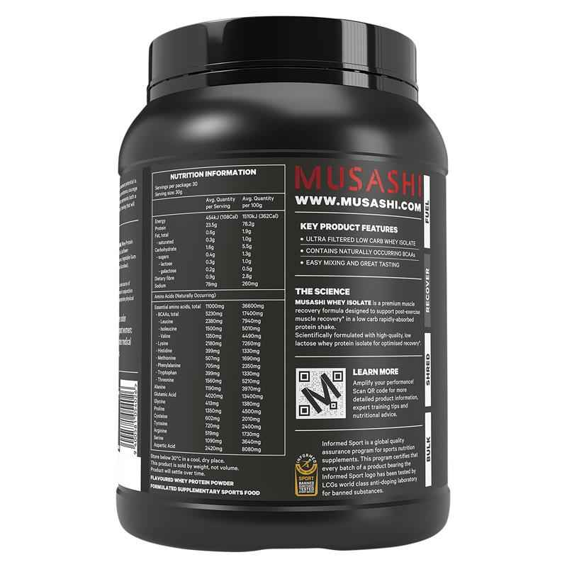 Musashi Whey Isolate Chocolate 900g