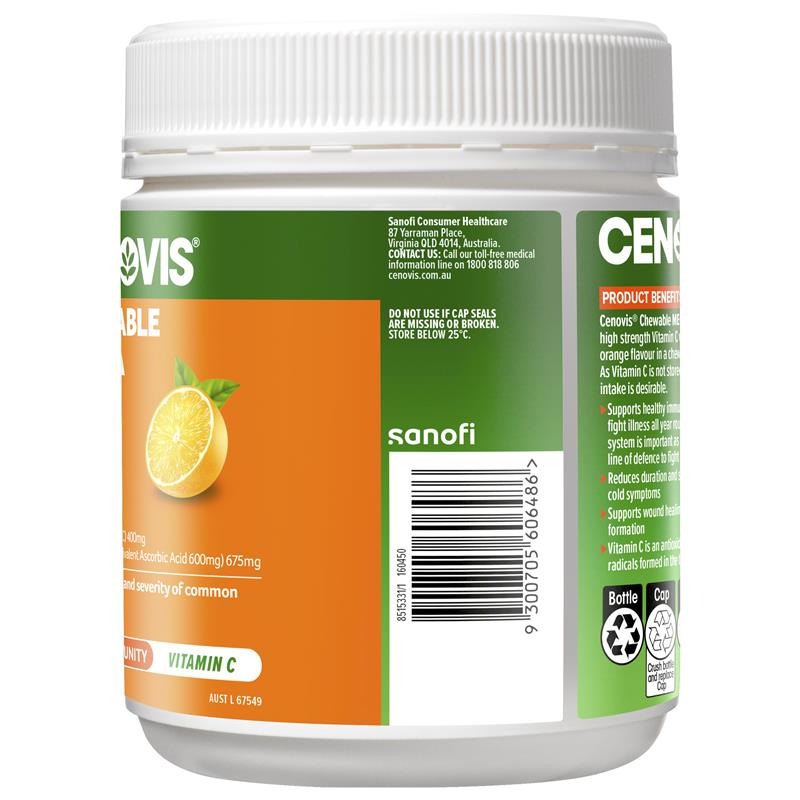 Cenovis Chewable Mega C 1000mg 200 Tablets Exclusive Size - GimmeNow