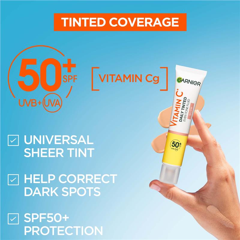 Garnier Vitamin C Glow Daily Tinted Eventone Fluid SPF 50+ 40ml