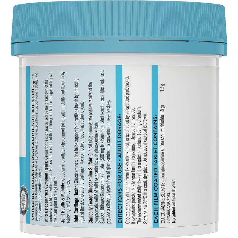 Swisse Glucosamine Sulfate 1500mg 180 Tablets