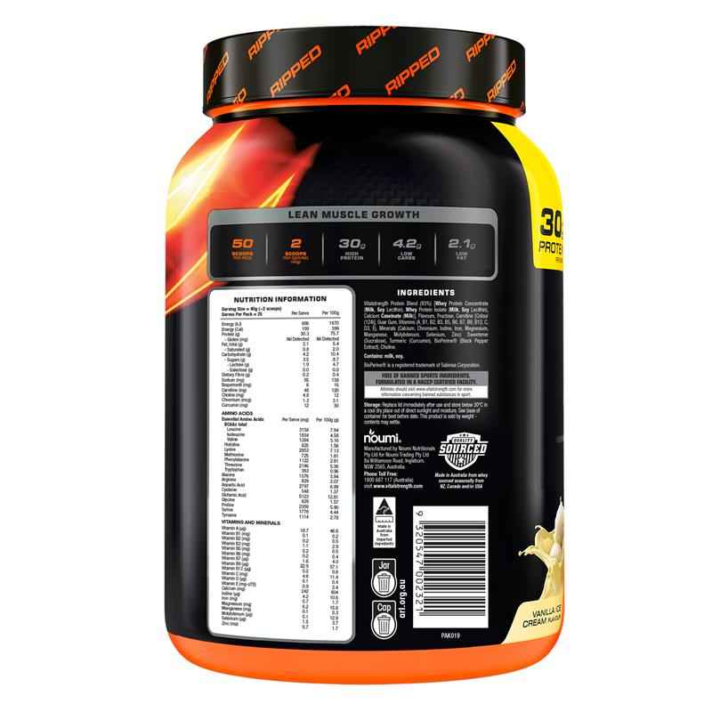 Vital Strength Hydroxy Ripped Thermogenic Protein Powder Vanilla 1kg