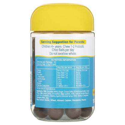 Nature's Way Kids Smart Probiotic 50 Choc Balls