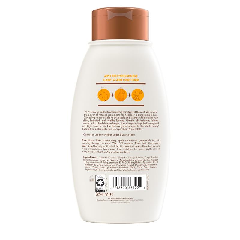 Aveeno Apple Cider Vinegar Clarifying Conditioner for Dull Hair 354mL - GimmeNow