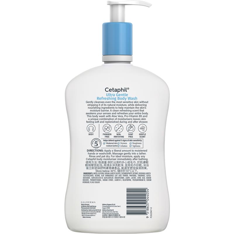 Cetaphil Ultra Gentle Refreshing Body Wash 1L