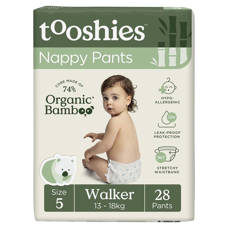 Tooshies Eco Nappy Pants Size 5 Walker 13-18kg 28 Pack