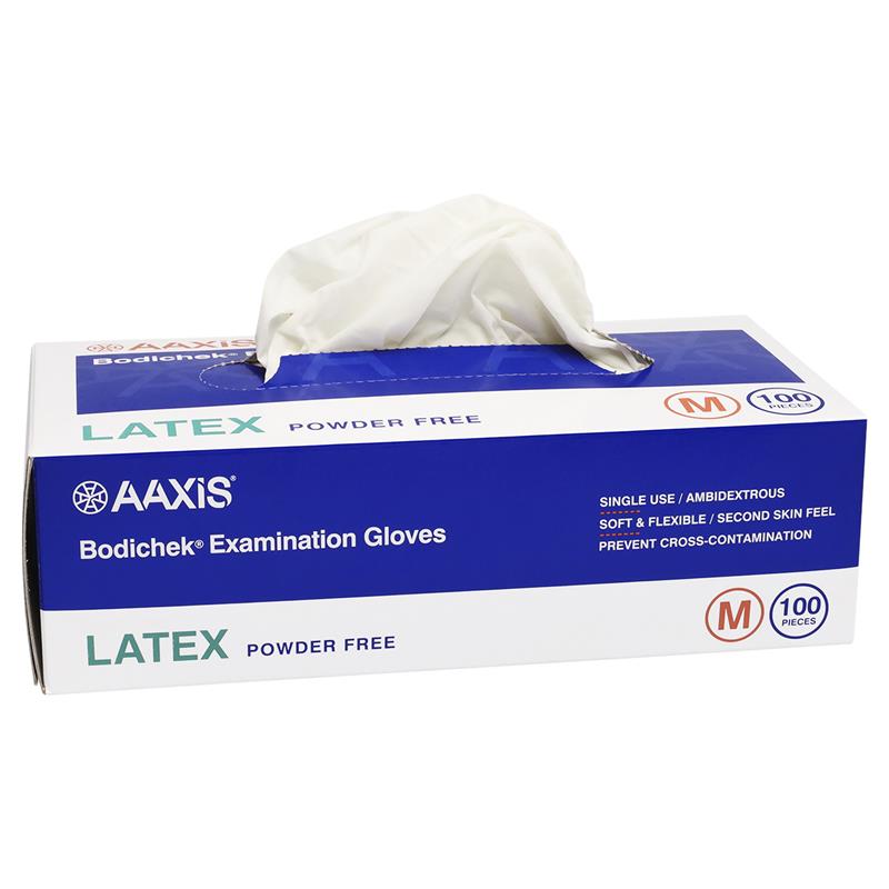 Bodichek Latex Disposable Gloves Powder Free Medium 100 Pack