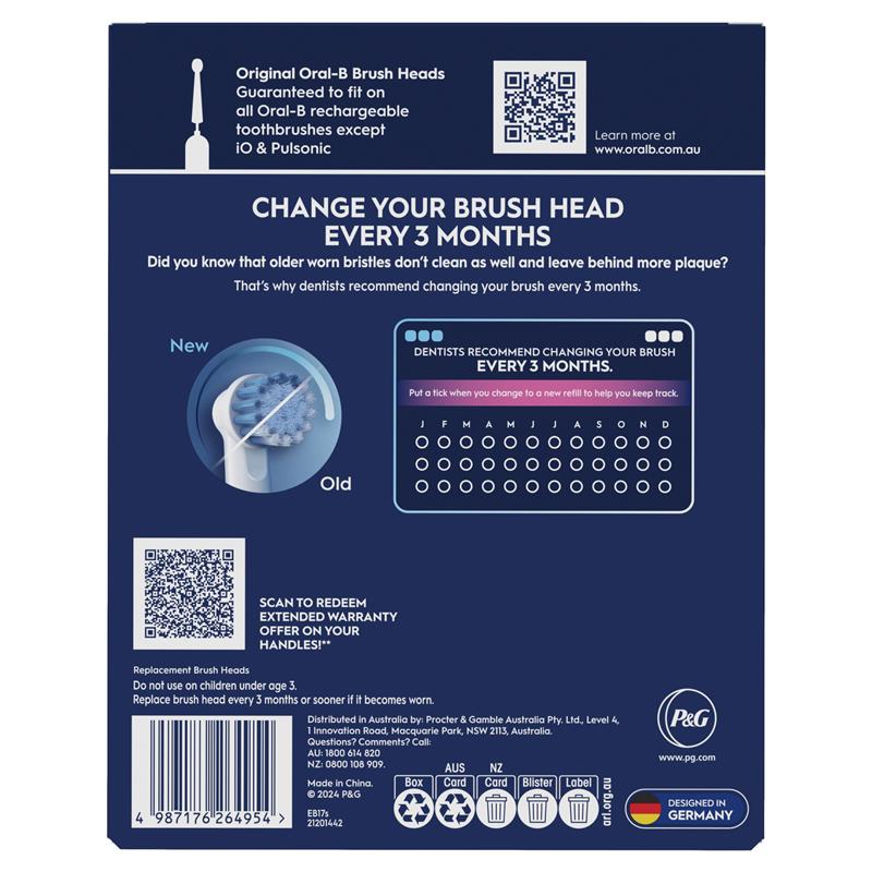 Oral B Power Toothbrush Sensitive Clean Refills16 Pack