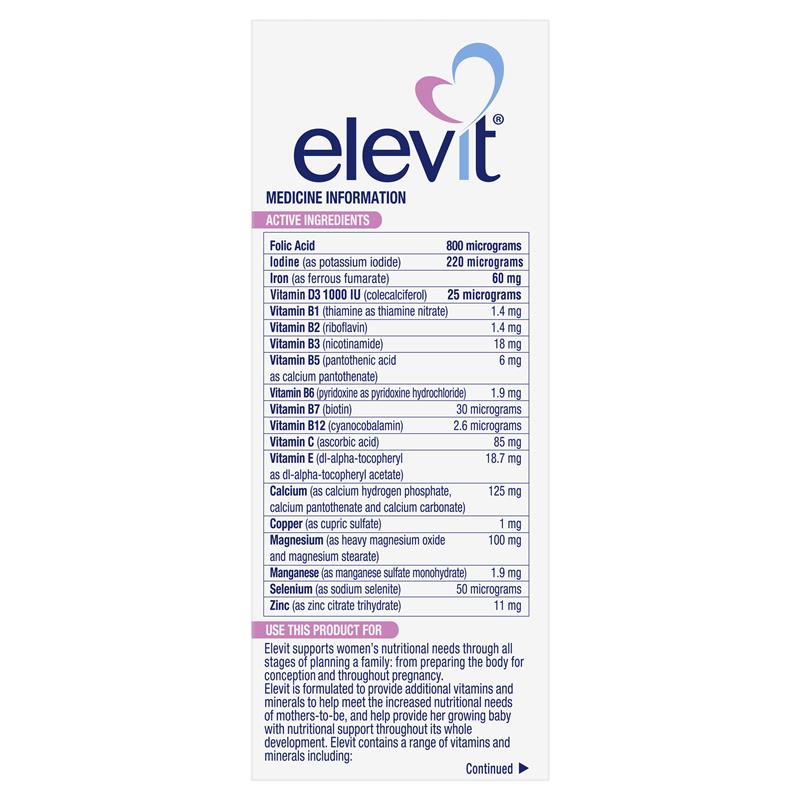 Elevit Pre-conception & Pregnancy 30 Tablets