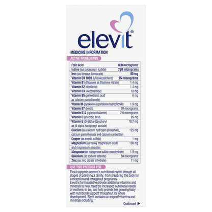 Elevit Pre-conception & Pregnancy 30 Tablets