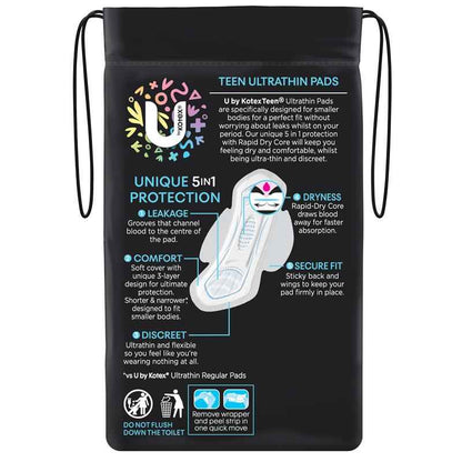U by Kotex Ultra Thin Teen Regular Wing Pad 14 Pack