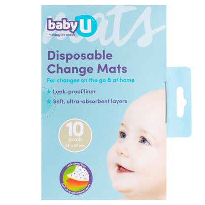 Baby U Disposable Change Mats 10 Pack