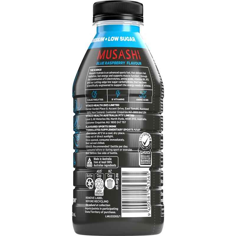 Musashi Hydrate Blue Raspberry 600ml