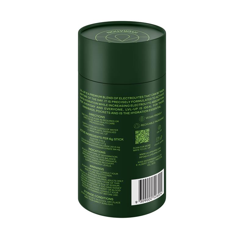 Lvl Up Everyday Hydration Sticks Lemon Lime 10 Pack