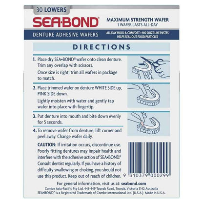 Sea Bond Denture Adhesive Lowers 30