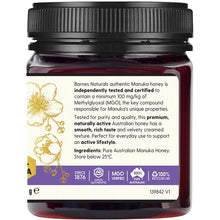 Barnes Naturals Australian Manuka Honey 250g MGO 100+