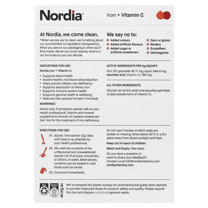 Nordia Iron + Vitamin C Unflavoured Powder 28 Sachets - GimmeNow