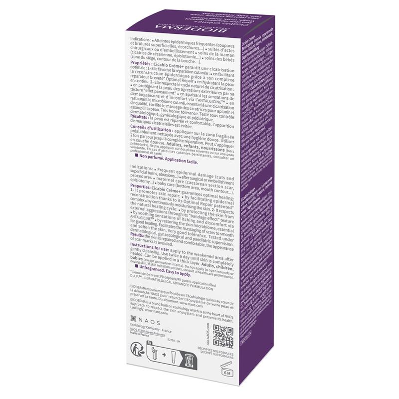 Bioderma Cicabio Crème+ Soothing and Hydrating Restorative Cream 40ml