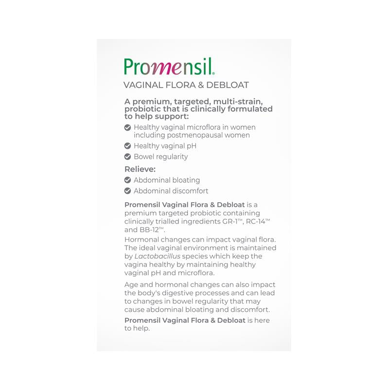Promensil Vaginal Flora & Debloat Women’s Probiotic 30 Capsules