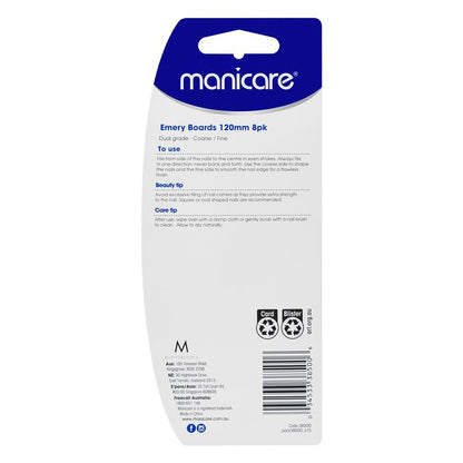 Manicare Emery Boards 120mm 8 Pack