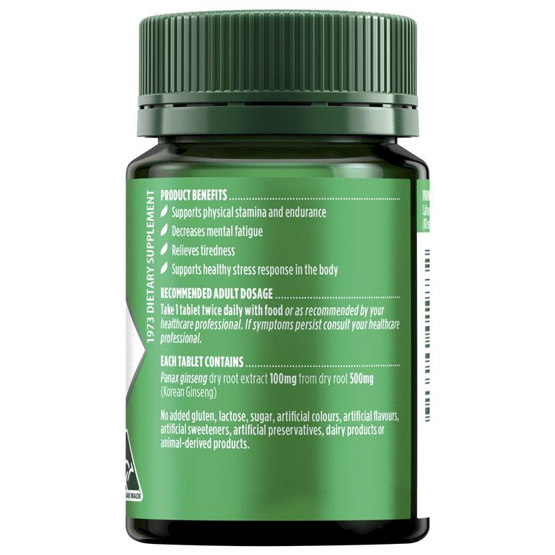 Nature's Own Korean Ginseng 500mg 60 Tablets - GimmeNow