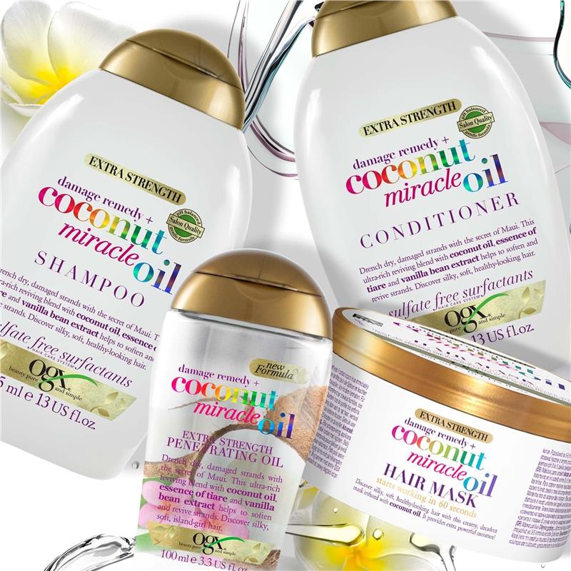 OGX Extra Strength Hydrate & Repair Coconut Miracle Oil Hair Mask For Damaged & Dry Hair 300mL