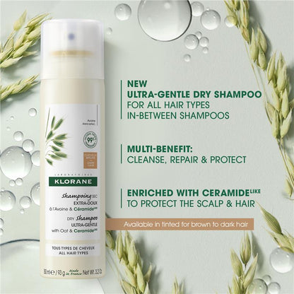 Klorane Dry Shampoo With Oat & Ceramide Dark Hair 150ml - GimmeNow