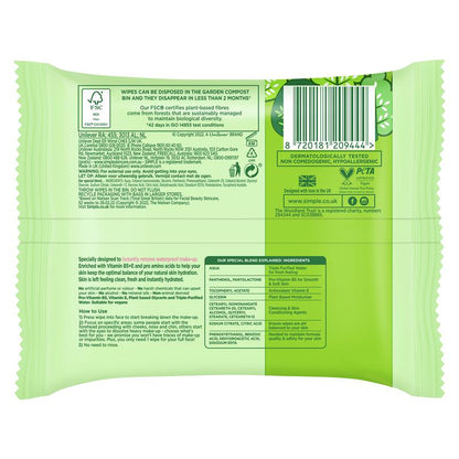 Simple Biodegradable Cleansing Wipes 25 pack