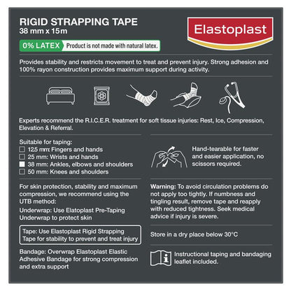 Elastoplast Sport Rigid Strapping Tape 38mm x 15m