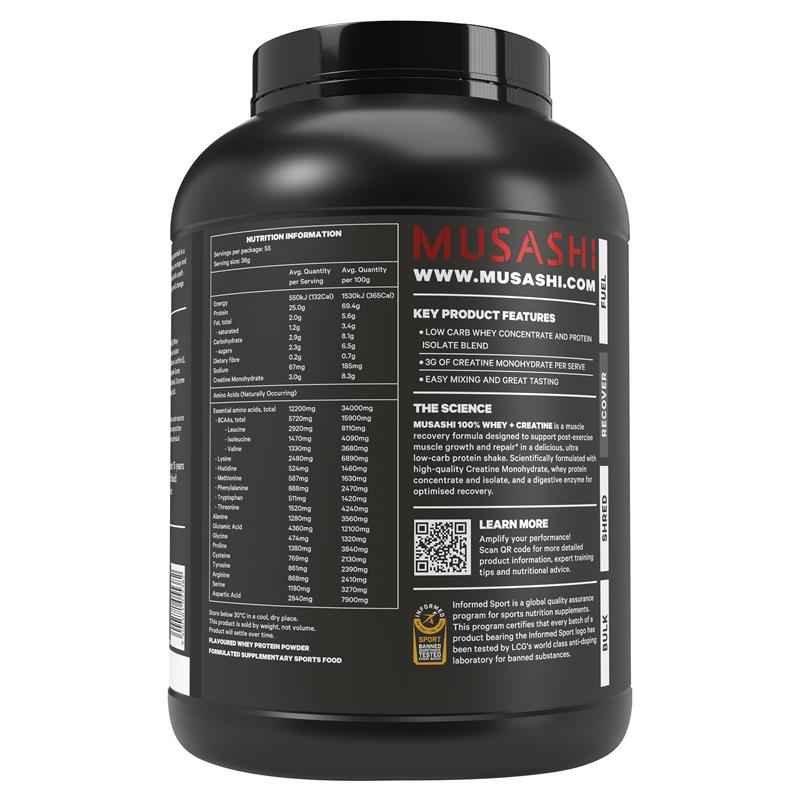 Musashi 100% Whey + Creatine Vanilla 2kg