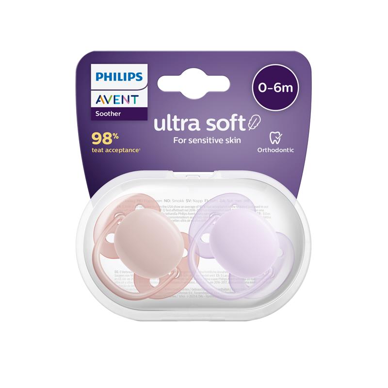 Avent Ultra Soft Soother Neutral 0 - 6 Months 2 Pack