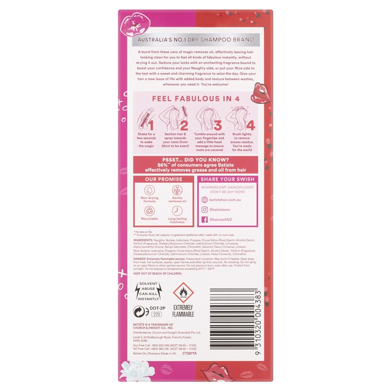 Batiste Naughty & Nice Dry Shampoo Gift Set 200ml