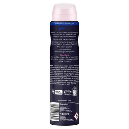 NIVEA Pearl And Beauty Fine Fragrance Black Pearls Aerosol Deodorant 72H Protection 250ml