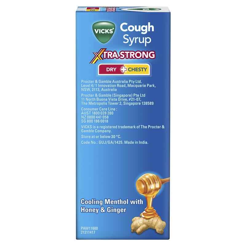Vicks Cough Syrup Xtra Strong Dry + Chesty 200ml