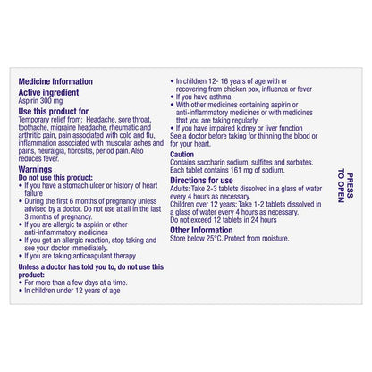 Aspro Clear Pain Relief 24 Soluble Tablets