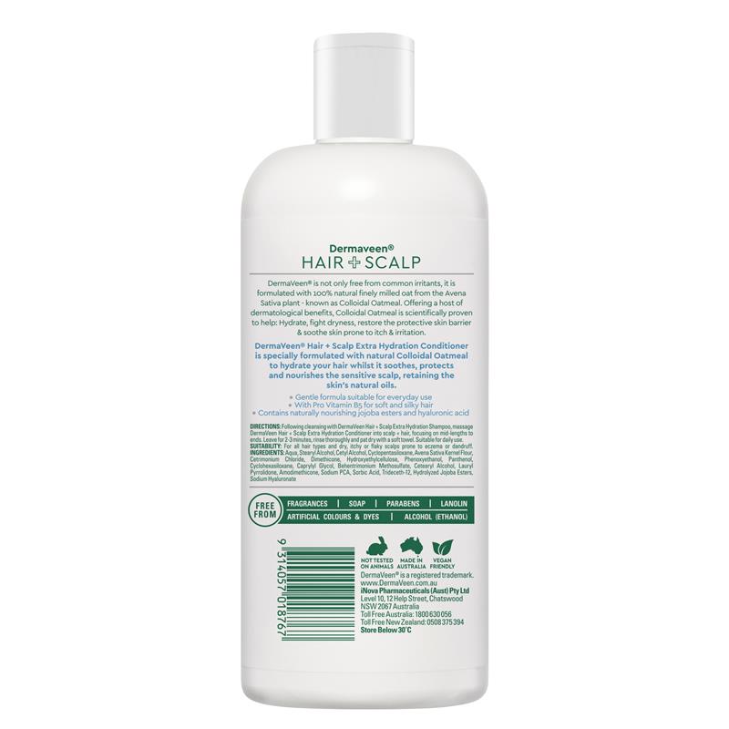 DermaVeen Hair + Scalp Extra Hydration Conditioner 500ml