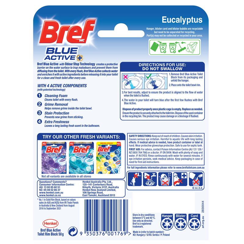 Bref Blue Active Eucalyptus Toilet Block 50g